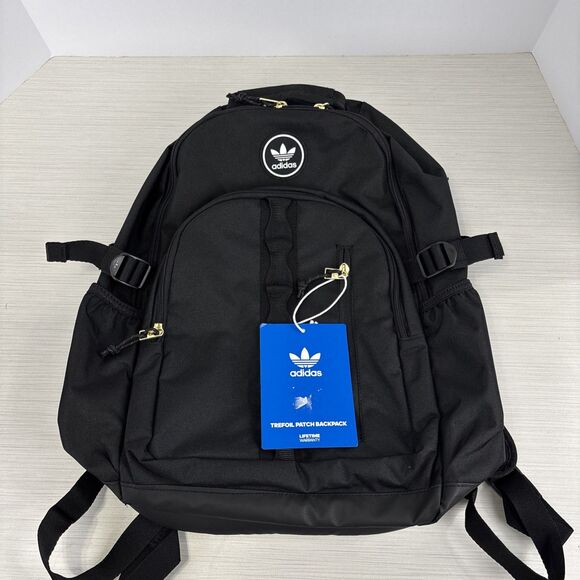 Adidas Original Trefoil Patch Backpack GC1201 Black White NWT - Picture 1 of 6